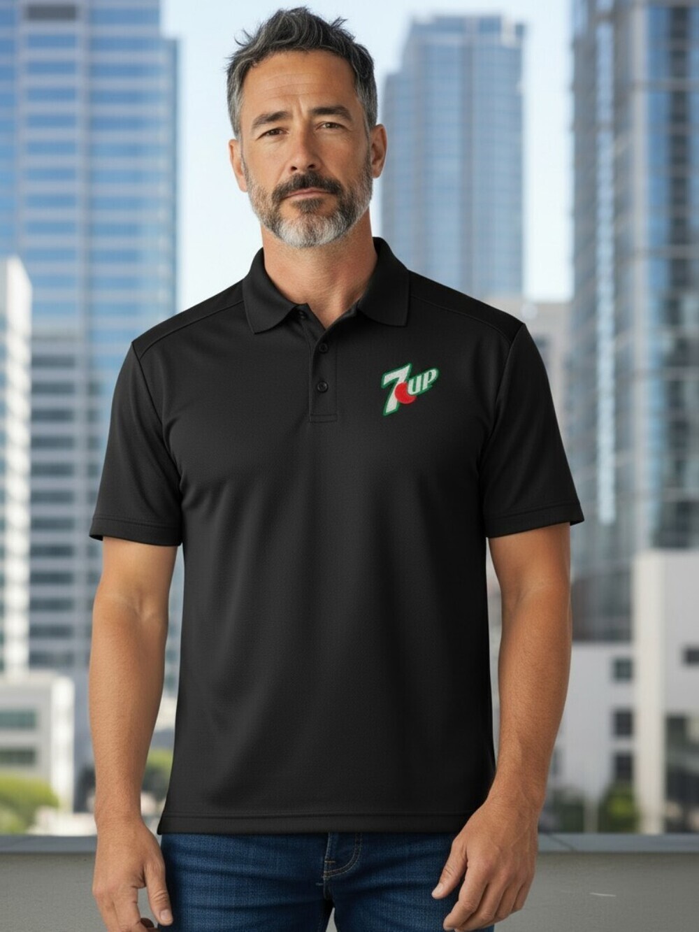 Vtg 7up Soda Men's Size Large Employee Polo Work Shirt